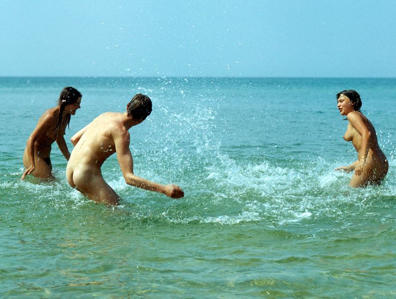 family nudists Baltic beach